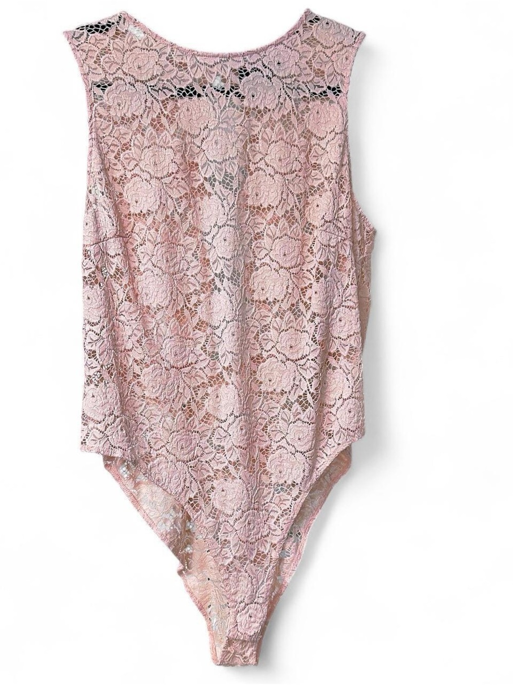 Forever 21 Pink Floral Lace Sleeveless Bodysuit